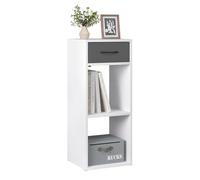 WOLTU Bibliothèque, Meuble de Rangement à 3 Niveaux avec Tiroir | Design Cubique Ouvert, pour Bureau, Chambre à Coucher, Salon, Blanc