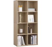 WOLTU Bibliothèque, Étagère de 8 Casiers, pour Salon, Bureau, 60x29,5x121cm en Panneaux de Particules, Chêne Clair,SK002hei4