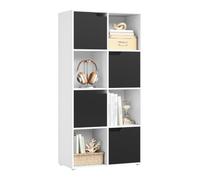 WOLTU Bibliothèque, Meuble Étagère de Rangement avec 8 Cubes, 4 Portes, en Bois d'Ingénierie