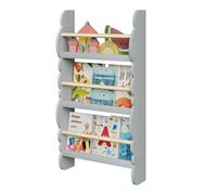 WOLTU Bibliothèque Murale, Étagère de Rangement, Ranger des Livres, Jouets en Bois MDF à 3 Niveaux, Gris, 42.5x14.5x80cm