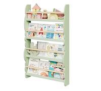 WOLTU Bibliothèque Murale, Étagère de Rangement pour Chambre d'enfants pour Ranger des Livres, 60x14,5x98 cm,Jouets en Bois MDF à 4 Niveaux, Vert