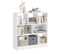 WOLTU Bibliothèque Ouverte Meuble de Rangement Étagère à Livres avec 8 casiers pour Salon, Bureau, Chambre, Blanc 98x30x100cm SK021ws