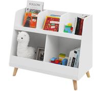 WOLTU Bibliothèque pour Enfants, Étagère à Livres en MDF et Bois de Pin, 82x35x70cm, avec 5 Compartiments Ouverts, Blanc KR015