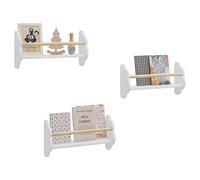 WOLTU Bibliothèque pour Enfants, Étagère Murale avec 3 Tablettes | en Forme de Nuage, en Pin et MDF, pour Chambre d'enfant, Blanc