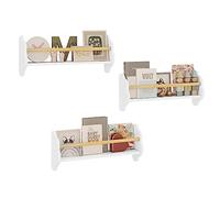 WOLTU Bibliothèque pour Enfants, Étagère Murale avec 3 Tablettes | en Forme de Nuage, en Pin et MDF, pour Chambre d'enfant, Blanc
