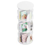 WOLTU Bibliothèque Pivotante Enfants, Étagère à 4 Niveaux pour Livres et Jouets, Étagère pour Chambre d'enfants, Blanc W0ETT0139