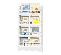 WOLTU Bibliothèque pour Enfants, Petite Étagère de Rangement à 4 Niveaux | en Bois et MDF pour Chambre d'enfants, 60x12x108cm,Blanc