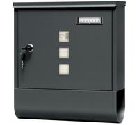 WOLTU Boîte aux Lettres, avec Porte-Journaux, Fenêtre Transparente, Porte-Nom, avec 2 Clés, Anthracite W0ITT4025