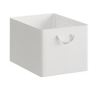 WOLTU Boîte de Rangement Pliable, Panier de Rangement en Tissu Non-Tissé, avec Poignées, pour Vêtements et Jouets, Blanc, 47x35x30 cm