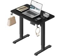 WOLTU Bureau Assis Debout,Bureau Réglable en Hauteur Électrique,avec 3 Hauteurs de Mémoire, Réglage en Continu,80x48x118 cm,Noir