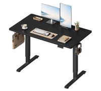 WOLTU Bureau Assis Debout Électrique, Réglable en Hauteur, 140x60, Noir | Hauteur Réglable 72-118 cm, 3 Positions Mémoire, Réglage en Continu, 2 Crochets, pour Bureau et Ordinateur