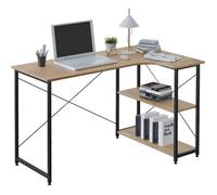 WOLTU Bureau en L avec Rangement et Etagere, Table Bureau pour Études et Chambre Ado, 120x73x72 cm, Chêne+Noir