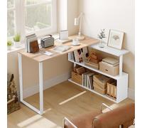 WOLTU Bureau d'angle en L, Table de Travail PC, Blanc