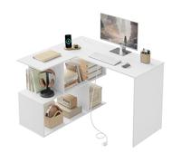 WOLTU Bureau d'angle, Table 'Ordinateur avec Station de Charge