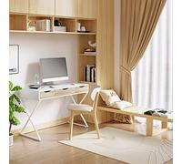 WOLTU Bureau d'Ordinateur Blanc, Table de Travail PC | avec 3 Tiroirs, Structure Acier&Plateau Bois d'Ingénierie, pour Bureau Domicile, Studio, 110x50x75cm