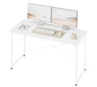 WOLTU Bureau d'Ordinateur, Table Informatique, 140x60 cm, Blanc | avec Cadre en Métal, pour Bureau, Salon, Chambre, en Bois d'Ingénierie