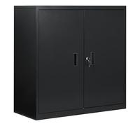 WOLTU Caisson Bureau, Armoire Bureau Métallique de Verrouillable, Noir | Caisson de Rangement Verrouillable, avec Étagère Réglable, Meuble Rangement