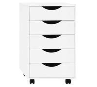 WOLTU Caisson de Bureau avec 5 Tiroirs, Armoire à Dossiers sur roulettes