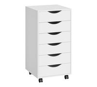 WOLTU Caisson de Bureau avec 6 Tiroirs, Armoire à Dossiers sur roulettes