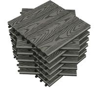 WOLTU Carrelage de sol Dalle WPC 30x30cm,pour jardin terrasse en composite bois-plastique,Gris Clair(22 pièces-2 m²)GTF002hgr-2