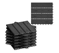 WOLTU Carrelage de sol, Dalle WPC, Anthracite(11 pièces / 1 m²)