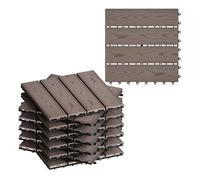 WOLTU Carrelage de sol, Dalle WPC, Brun(11 pièces / 1 m²)
