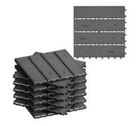 WOLTU Carrelage de sol, Dalle WPC, Gris(11 pièces / 1 m²)