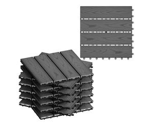 WOLTU Carrelage de sol, Dalle WPC, Gris(11 pièces / 1 m²)