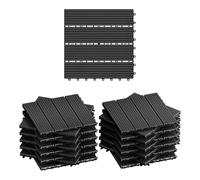WOLTU Carrelage de Sol E×térieur WPC, Anthracite(22 pièces / 2 m²)