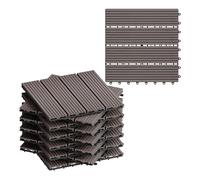 WOLTU Carrelage de Sol E×térieur WPC, Café(11 pièces / 1 m²)