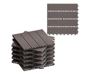 WOLTU Carrelage de Sol E×térieur WPC, Café(11 pièces / 1 m²)