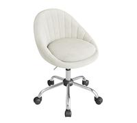 WOLTU Chaise Bureau, Chaise Coiffeuse Pivotante, Velours, Beige | Siège Rembourré avec Double Coussin, Petite Chaise Confortable, Réglable en Hauteur, pour Bureau, Chambre
