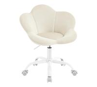 Chaise Bureau Enfant en Forme de Pétale - WOLTU Chaise Pivotante en Velours - Siège Rembourré - Beige