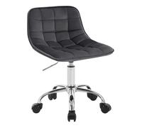WOLTU Chaise Bureau Enfant, Tabouret Coiffeuse, Velours, Gris Foncé | Tabouret avec Dossier, Chaise Pivotante, Réglable en Hauteur, Assise Rembourrée