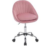 WOLTU Chaise Bureau Pivotante, Chaise Coiffeuse en Velours, Double Coussin, Réglable en Hauteur, Rose W0ATT0617