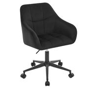 WOLTU Chaise Bureau Pivotante, Chaise Coiffeuse, Rembourré en Velours, Noir W0ATT0800