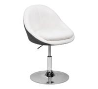 WOLTU Chaise Coiffeuse, Hauteur Réglable, en Tissu Teddy et PU, Blanc | Tabouret Coiffeuse Pivotante, pour Chambre à Coucher, Bureau à Domicile