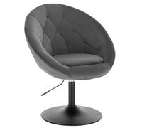 WOLTU Chaise Coiffeuse, Tabouret Bar avec Dossier, en Velours, Gris Foncé | Chase Haute Pivotant, Fauteuil de Bureau, Réglable en Hauteur, pour Bar, Bureau, Coiffeuse, Salle à Manger