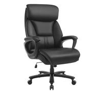 WOLTU Chaise de Bureau, Chaise de Direction Ergonomique, Fauteuil Réglable en Hauteur avec Fonction Inclinable pour Les salles de réunion de Bureau, en PU, Noir