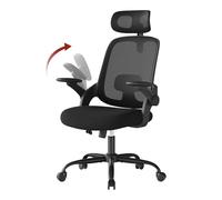 WOLTU Chaise de Bureau Ergonomique, Fauteuil de Bureau en Maille, Noir