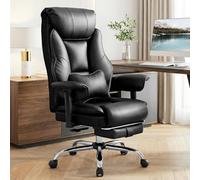 WOLTU Chaise de Bureau Ergonomique, Fauteuil de Direction, PU, Noir