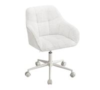 WOLTU Chaise de Bureau, Fauteuil Ergonomique, Chenille, Blanc | Chaise Coiffeuse, Siège Pivotant, Réglable en Hauteur, Capacité 150 kg, Cadre en Acier, pour Bureau, Chambre