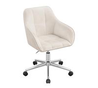 Chaise Bureau Pivotante - WOLTU Chaise Coiffeuse en Velours - Crème Blanc W0ATT0574