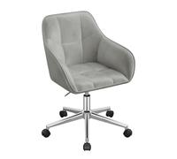 WOLTU Chaise de Bureau, Fauteuil Ergonomique, Velours, Gris Clair | Chaise Coiffeuse, Siège Pivotant, Réglable en Hauteur, Capacité 150 kg, Cadre en Acier, pour Bureau, Chambre