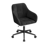 WOLTU Chaise de Bureau, Fauteuil Ergonomique, Velours, Noir | Chaise Coiffeuse, Siège Pivotant, Réglable en Hauteur, Capacité 150 kg, Cadre en Acier, pour Bureau, Chambre