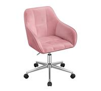 WOLTU Chaise de Bureau, Fauteuil Ergonomique, Velours, Rose | Chaise Coiffeuse, Siège Pivotant, Réglable en Hauteur, Capacité 150 kg, Cadre en Acier, pour Bureau, Chambre