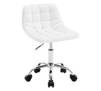 WOLTU Chaise de bureau pivotante réglable en hauteur en velours, chaise de travail pour maquillage, tabouret de maquillage avec dossier et siège rembourré Rose