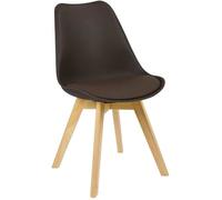 WOLTU Chaise Salle à Manger, Chaise de Cuisine en PP + Plastique + Bois,Brun BH29br-1