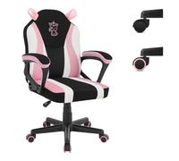 WOLTU Chaise de Jeu pour Enfants,Chaise Bureau Ergonomique,Motif Licorne | Avec Dossier et Accoudoirs, pour Chambre d'enfant, avec roulettes Universelles et Lestées, Surface en Tissu Maillé