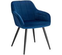 WOLTU Chaise de salle à manger, Chaise de cuisine, Chaise de salon en Velours, Pieds en métal, Bleu